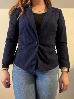 Kensie Dark Navy Single-Button Blazer